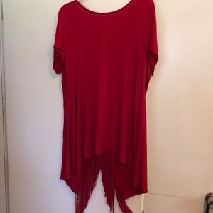 Red Fringe-y Top